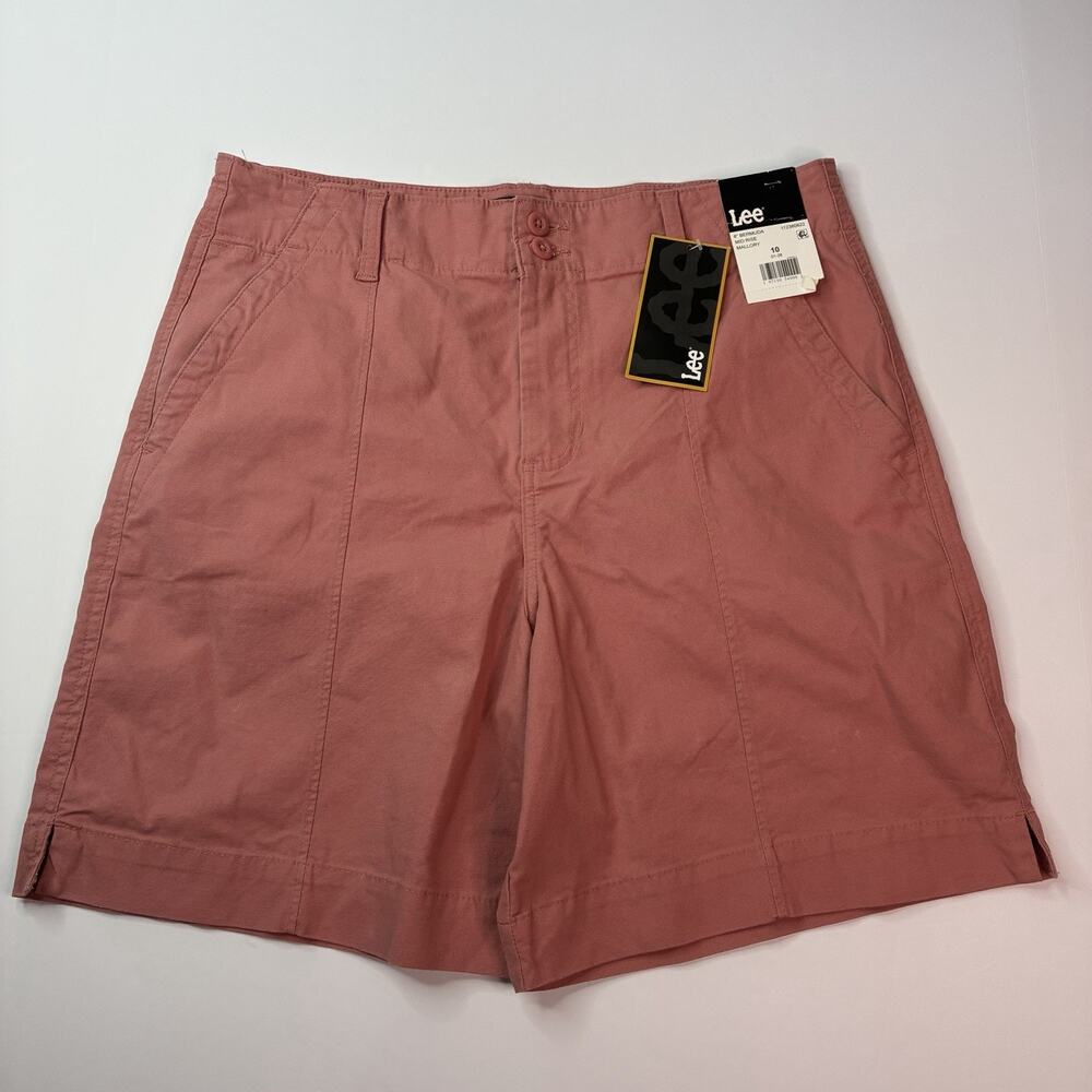 Lee Bermuda Shorts Women's Size 10 Mallory 8" Inseam Mid Rise Cotton Blend NWT